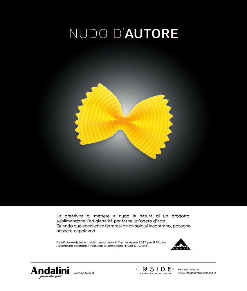 Andalini Premio Agorà miglior campagna advertising 2017
